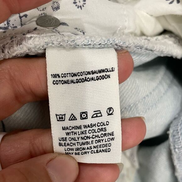 FREE PEOPLE GOING ROGUE DENIM SKIRT OB962056 RAW ASYMMETRIC HEM TIDAL WAVE SZ 25 - Picture 10 of 13